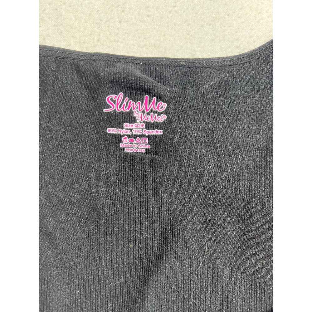 SlimMe by MeMoi Braless Bodysuit with Thigh Shaper Black MSM-121 Size Q2/6 NEW - Picture 2 of 8
